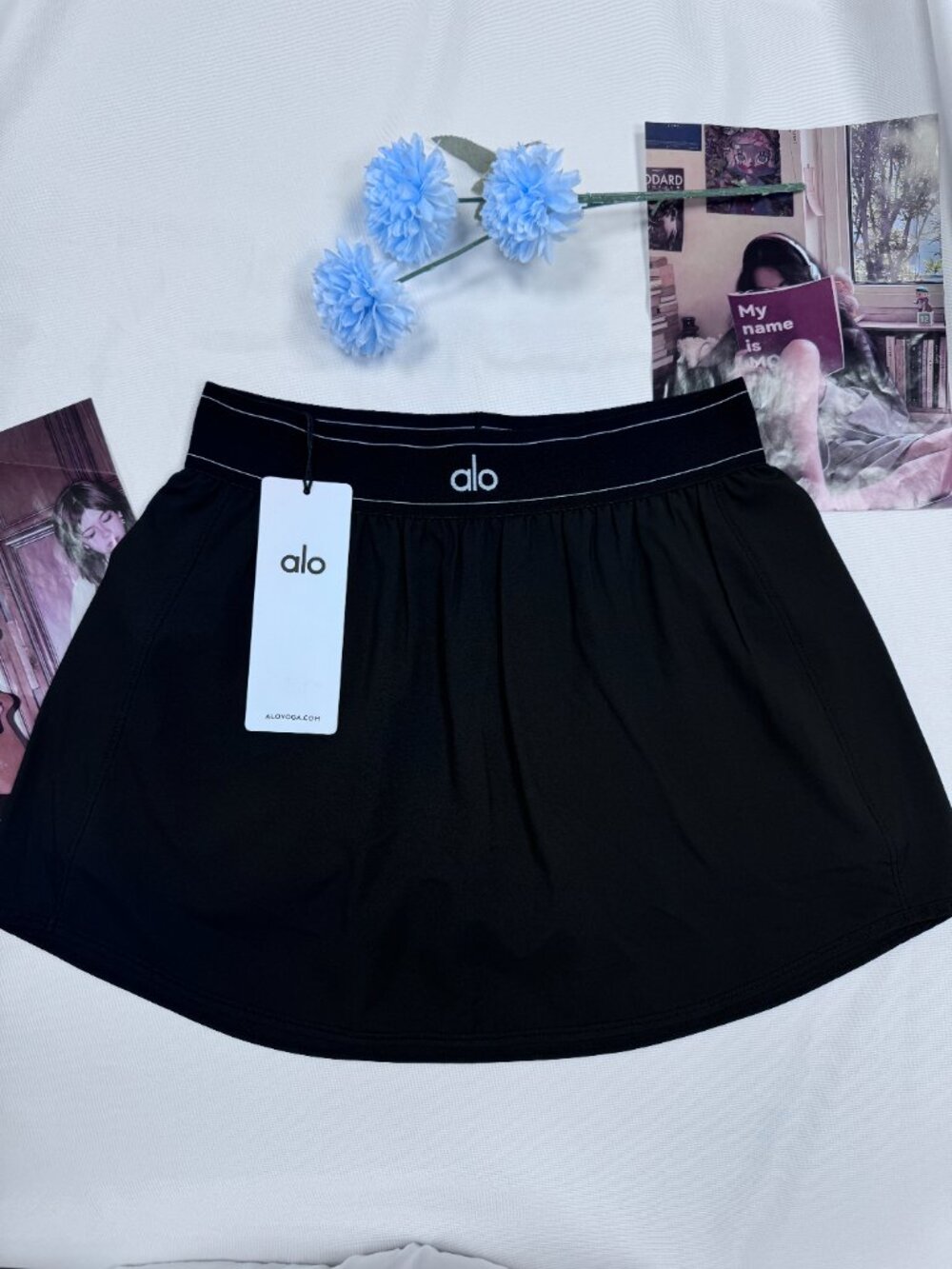 🖤 NWT Alo Yoga Match Point Tennis Skirt Black 🎾 Classic Sporty Skort - Picture 2 of 9